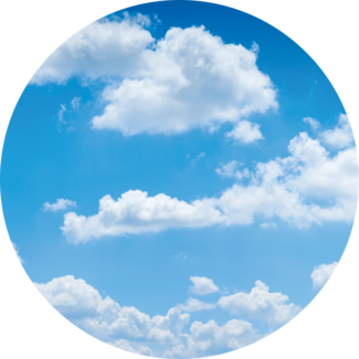 Blue cloud filled sky