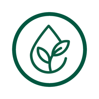 Icon of Water droplet with leave growing out of it