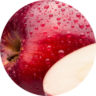 Sliced Apple with water droplets
