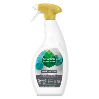 Seventh Generation Disinfecting Bathroom Cleaner - Spray Bottle - Lemongrass Citrus Scent - Front of Pack