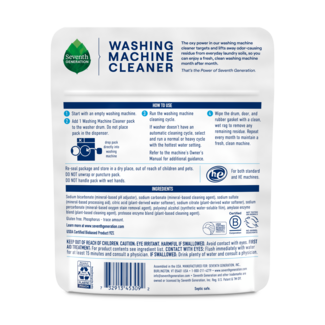Seventh Generation Washing Machine Cleaner - Fragrance Free - Back of Pack