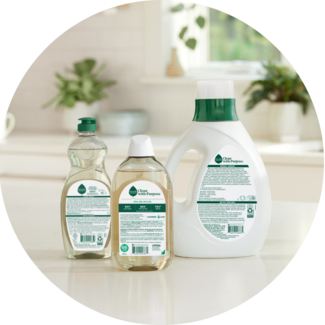 Three Seventh Generation projects on a counter showing the back of pack and the ingredients